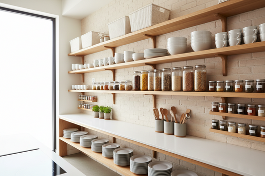 rangement cuisine sans placard - étagères et organisateurs