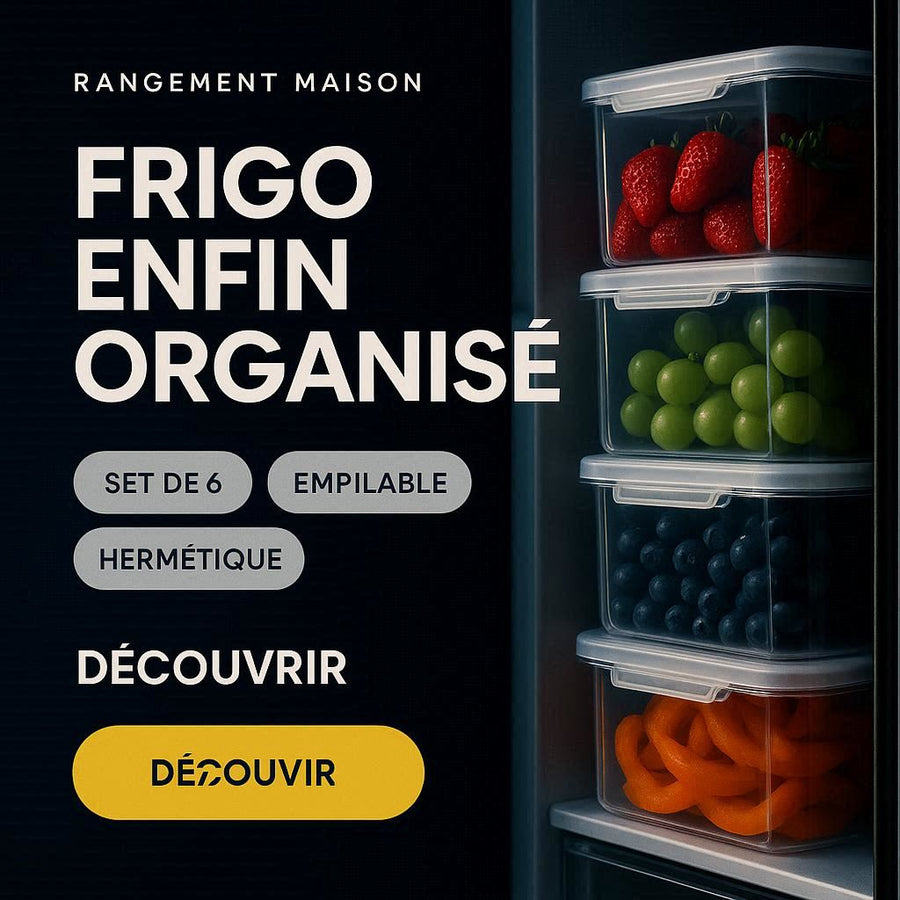 Organisateur frigo boîte hermétique set de 6 empilable