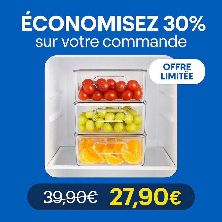 Organisateur frigo boîte hermétique set de 6 empilable