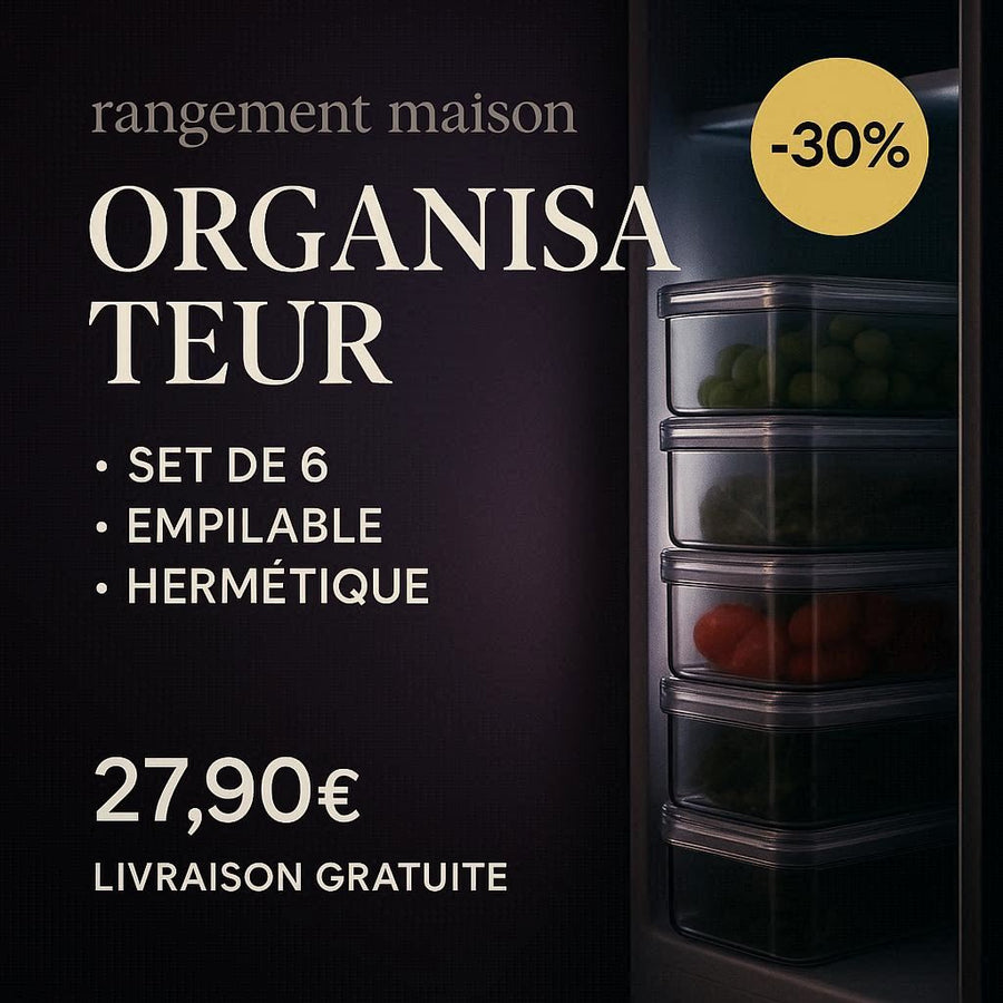 Organisateur frigo boîte hermétique set de 6 empilable
