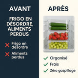 Organisateur frigo boîte hermétique set de 6 empilable
